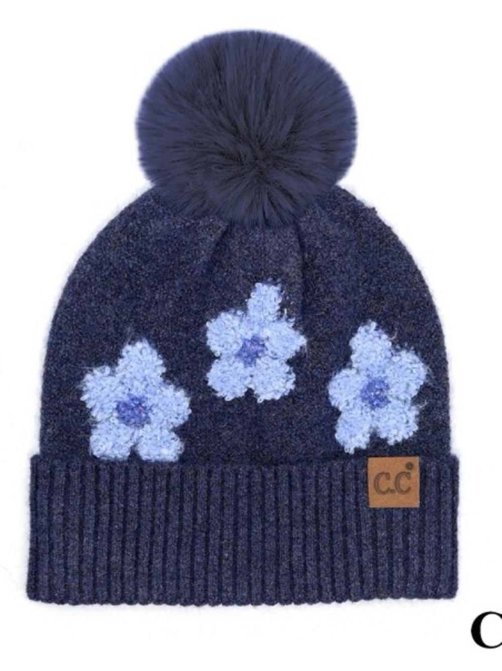 C.C Navy/Blue Floral Beanie!